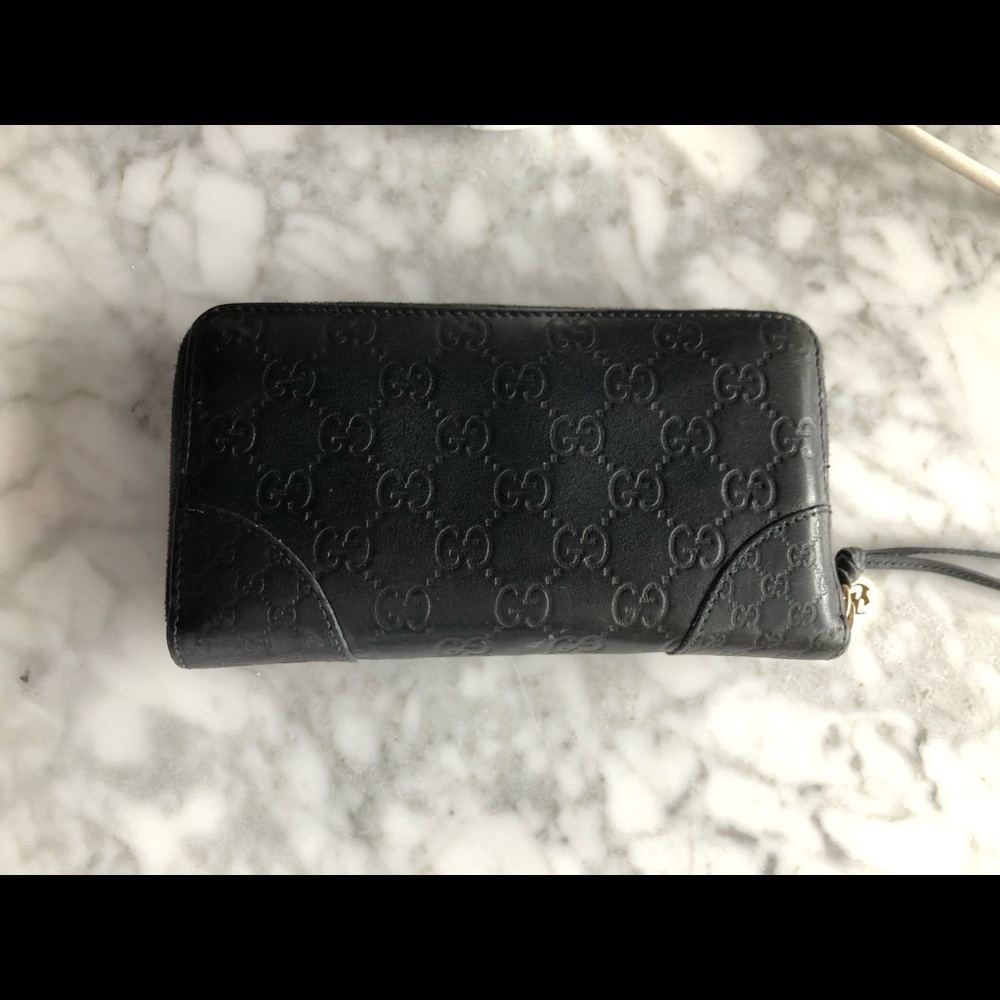 Guccisma wallet black leather
